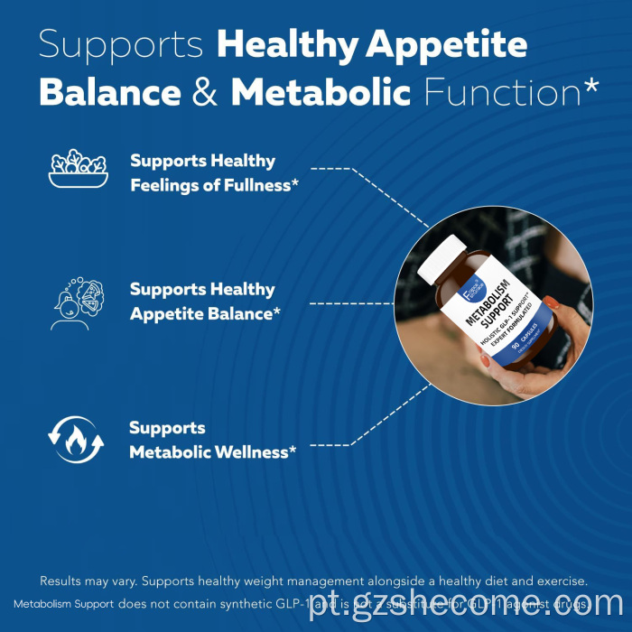 Cápsulas de suporte ao metabolismo apoiam o apetite equilibrado
